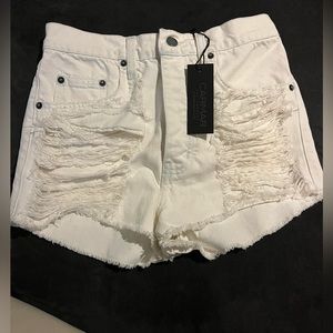 New with tags Carmar Denim Titania white distressed high waisted shorts